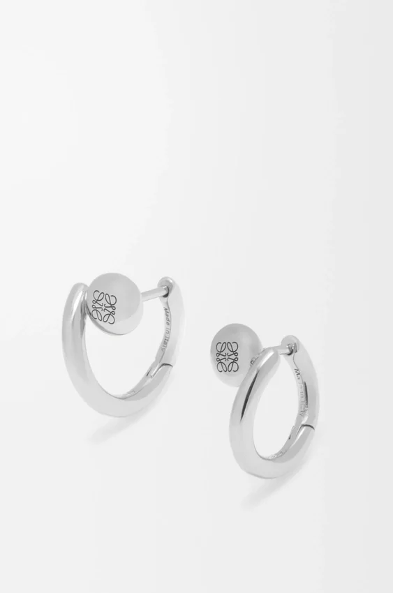 Anagram Pebble Mini Hoop Earrings in Sterling Silver Anagram Pebble Mini Hoop Earrings in Sterling Silver