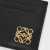 Anagram Plain Cardholder in Pebble Grained Calfskin