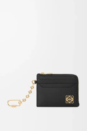 Anagram Square Coin Cardholder in Pebble Grained Calfskin