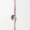 Apple Charm in Brass and Calfskin