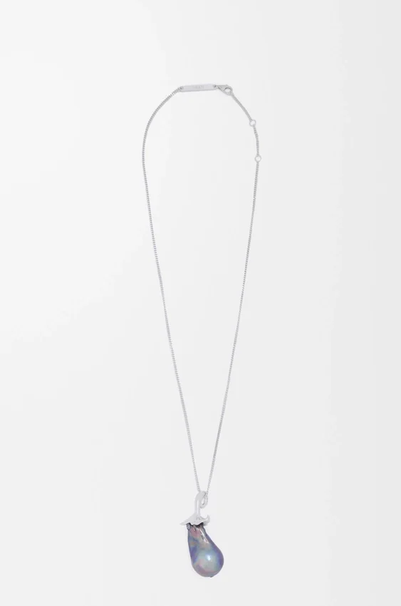 Aubergine Necklace in Sterling Silver and Pearl Aubergine Necklace in Sterling Silver and Pearl