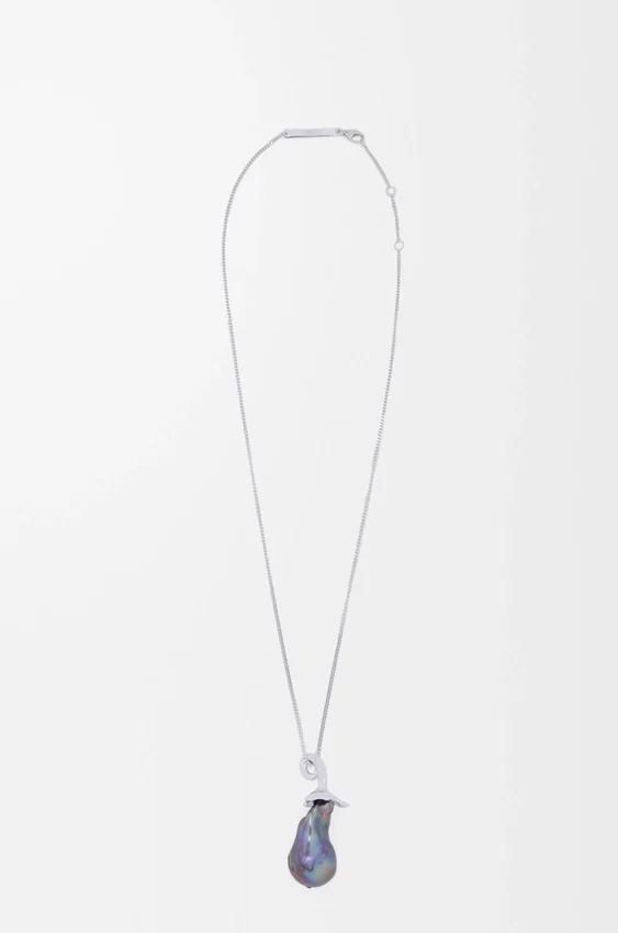 Aubergine Necklace in Sterling Silver and Pearl Aubergine Necklace in Sterling Silver and Pearl