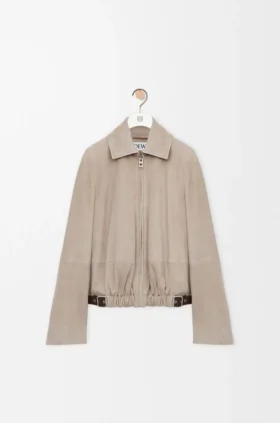 Belted Jacket in Suede Goatskin
