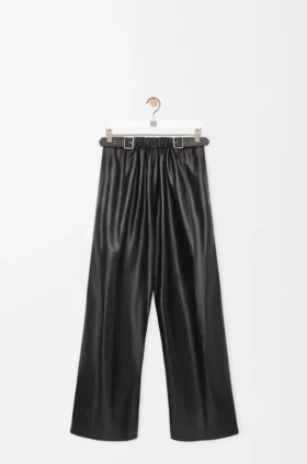 Belted Trousers in Nappa Lambskin