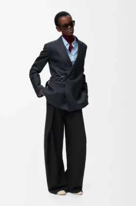 Belted Trousers in Wool