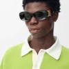 Beveled Oval Maxi Anagram Sunglasses Beveled Oval Maxi Anagram Sunglasses