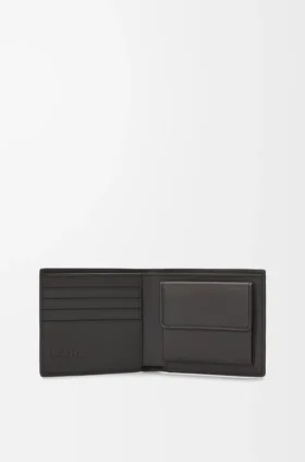 Bifold Coin Wallet in Textured Classic Calfskin