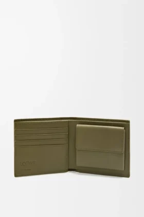 Bifold Coin Wallet in Textured Classic Calfskin
