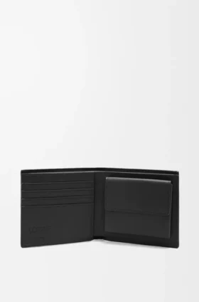Bifold Coin Wallet in Textured Classic Calfskin