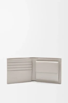 Bifold Coin Wallet in Textured Classic Calfskin