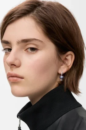 Blueberry Earrings in Sterling Silver and Pearl