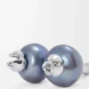Blueberry Earrings in Sterling Silver and Pearl Blueberry Earrings in Sterling Silver and Pearl