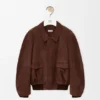 Bomber Jacket in Suede Goatskin