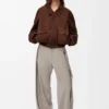 Bomber Jacket in Suede Goatskin