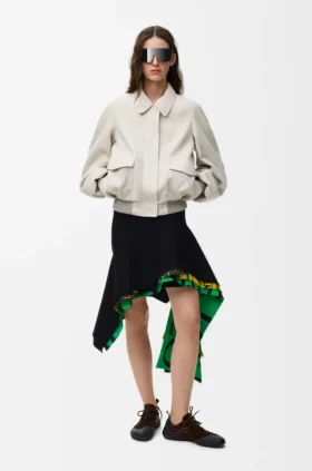 Bomber Jacket in Suede Goatskin