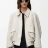 Bomber Jacket in Suede Goatskin Bomber Jacket in Suede Goatskin