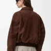 Bomber Jacket in Suede Goatskin