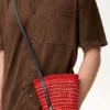 Braid Pocket in Iraca Palm and Calfskin