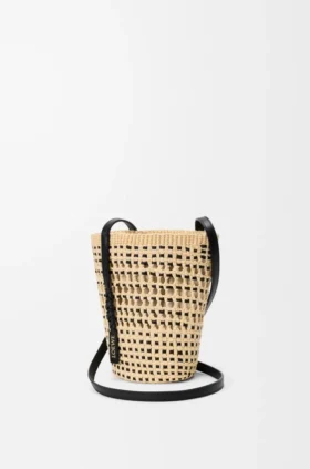 Braid Pocket in Iraca Palm and Calfskin