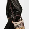 Bucket in Cord, Leather and Wool
