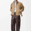 Cargo Trousers in Nappa Lambskin and Cotton