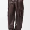 Cargo Trousers in Nappa Lambskin and Cotton
