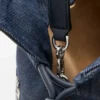 Cats Medium Flamenco Clutch in Embroidered Denim Cats Medium Flamenco Clutch in Embroidered Denim