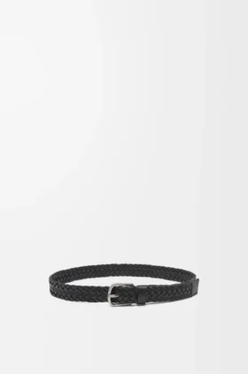 Chunky Woven Belt in Vegetable-Tanned Calfskin