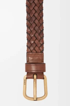 Chunky Woven Belt in Vegetable-Tanned Calfskin