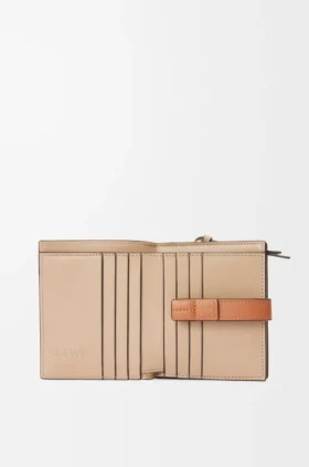 Compact Zip Wallet in Soft Grained Calfskin