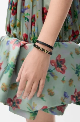 Double Wrap Loewe Bracelet in Calfskin Double Wrap Loewe Bracelet in Calfskin