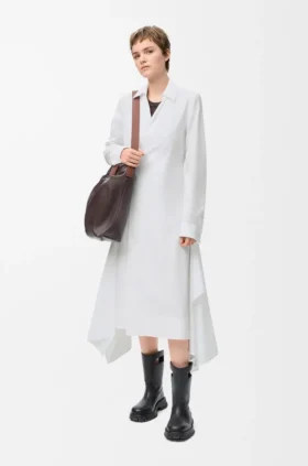 Draped Dress in Cotton