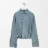 Draped Shirt in Denim Draped Shirt in Denim