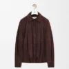 Draped Shirt in Suede Goatskin