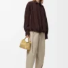 Draped Shirt in Suede Goatskin