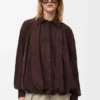 Draped Shirt in Suede Goatskin
