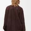 Draped Shirt in Suede Goatskin