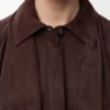 Draped Shirt in Suede Goatskin