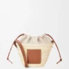 Drawstring Bucket in Palm Leaf and Calfskin Drawstring Bucket in Palm Leaf and Calfskin