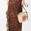 Drawstring Bucket in Palm Leaf and Calfskin Drawstring Bucket in Palm Leaf and Calfskin