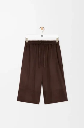 Drawstring Shorts in Suede Goatskin