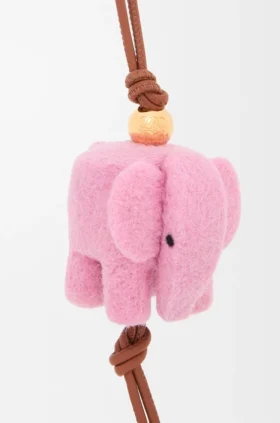 Elephant Charm in Felt and Calfskin