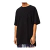 Embroidered Smiley Pattern Loose Short Sleeve Unisex Black S616341X20-1100