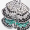 Feather Earrings in Sterling Silver and Crystals Feather Earrings in Sterling Silver and Crystals
