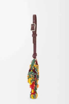 Fish Charm in Felt, Beads and Calfskin