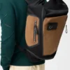 Flex Roll-Top Backpack in Canvas and Suede