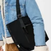 Flex Zipped Tote in Canvas and Suede Flex Zipped Tote in Canvas and Suede