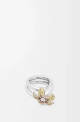 Flor Ring in Sterling Silver and Crystals