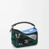 Futurist Cat Small Puzzle Bag in Embroidered Knit and Classic Calfskin Futurist Cat Small Puzzle Bag in Embroidered Knit and Classic Calfskin