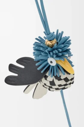 Hoopoe Bird Charm in Classic Calfskin